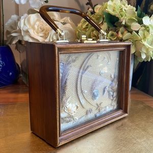 Vintage One-of-a-Kind Shadow Box Beach Scene Tote